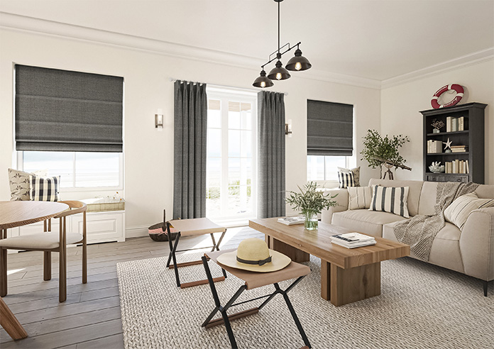 Jakarta, Mafic Grey - Motorised Roman Blind - Image 6